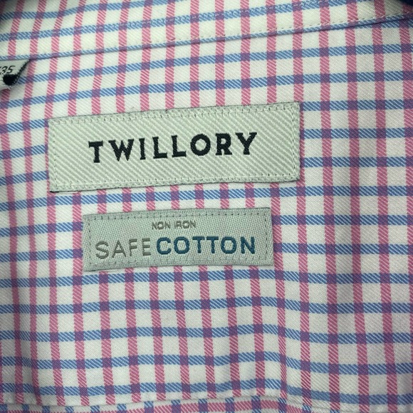 Twillory Non Iron Safe Cotton Tailored Fit Button Down Shirt Size 17 34/35 - Picture 2 of 5